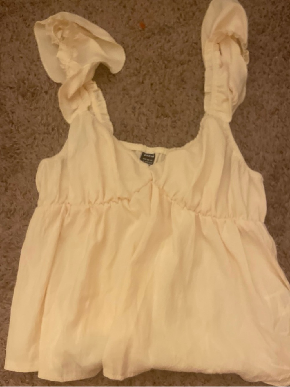 SHEIN Cream Top with Black Brand Tag